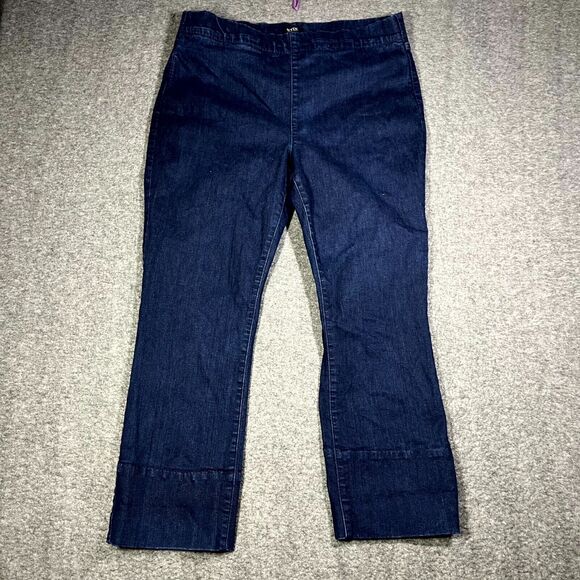Not Your Daughters Womens Straight Leg Jeans 18 Blue Pull OnNYDJ *HEMMED*